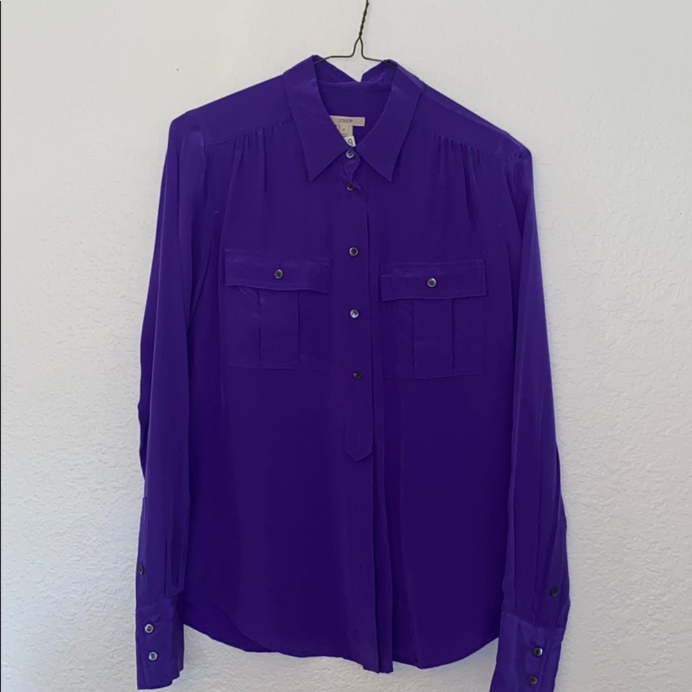 JCrew Blythe Blouse Purple
